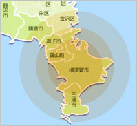 対応地域の地図 神奈川県横須賀市